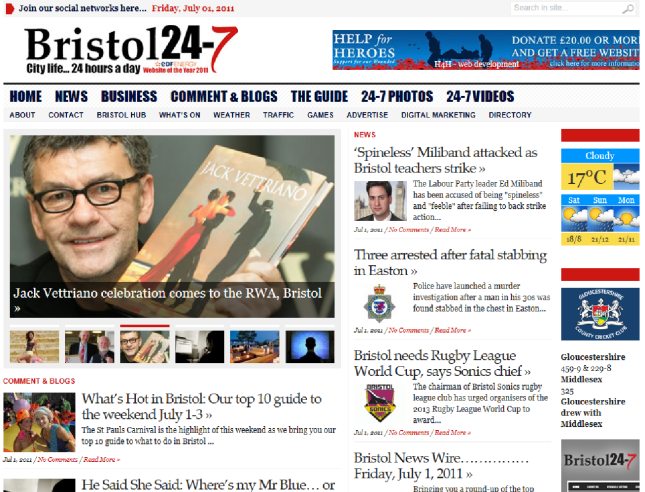 Vettriano on the Bristol247 homepage